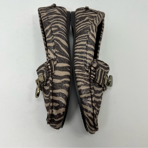 NWT Michael Kors Girls Metallic ZOEY Animal Print Loafers Zebra Giraffe Sz 13Y - Picture 7 of 12